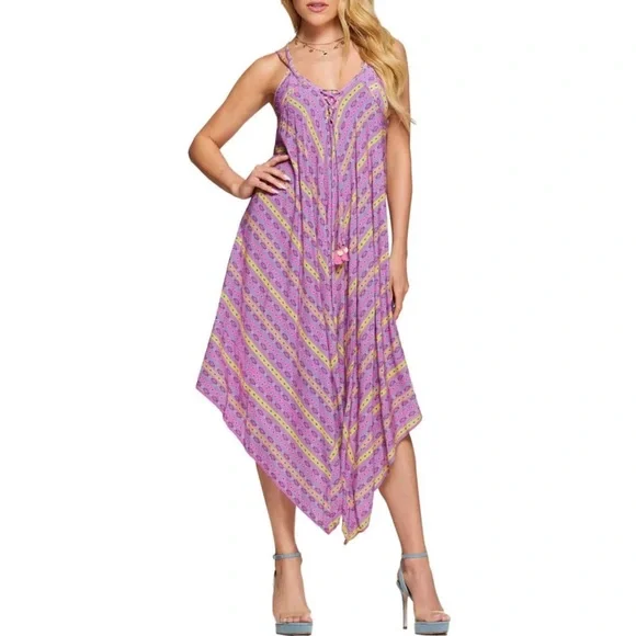 NWT Jessica Simpson Tulip Lace Up Asymmetrical Dress Swim Coverup - Picture 2 of 9